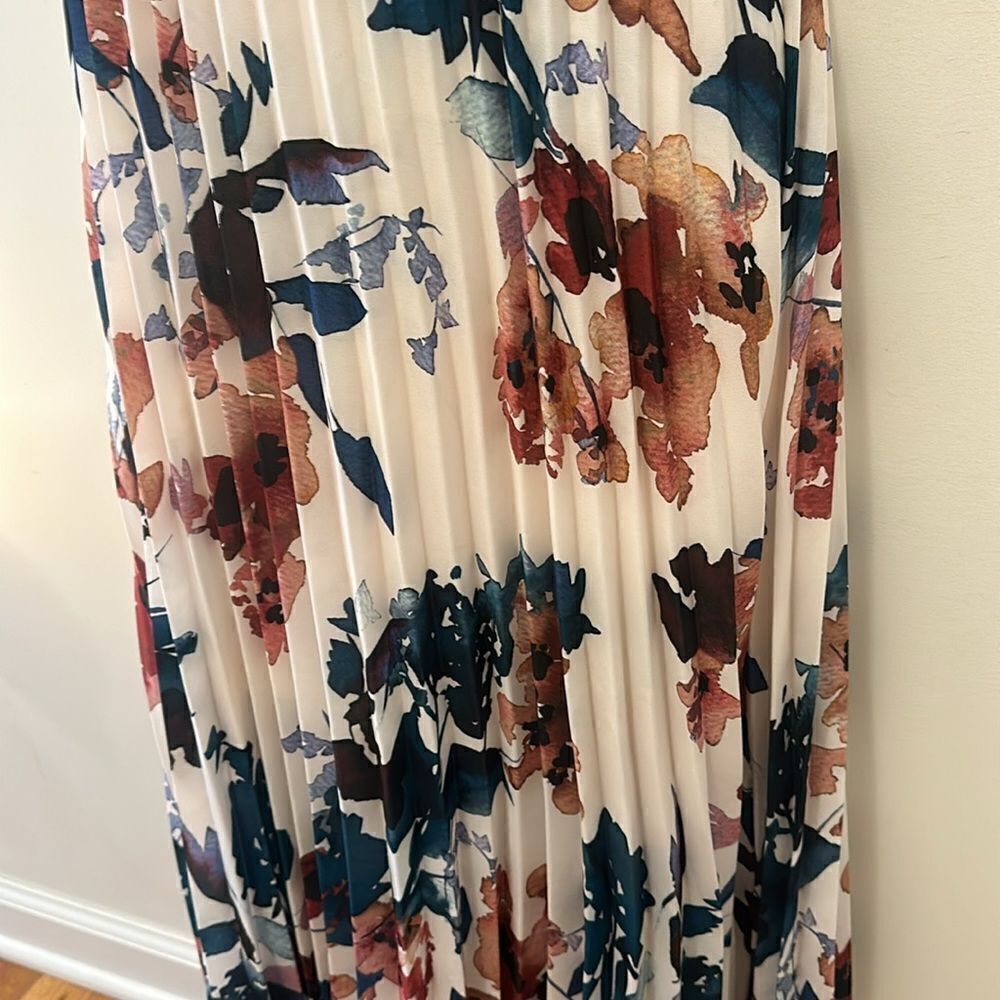 A New Day Floral Midi Slip Dress Easter Spring Summer White Medium M - Picture 2 of 8